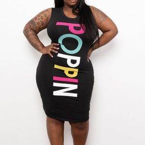 Poppin' Black Bodycon Dress